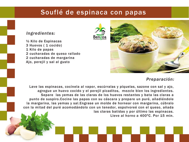 Souflé de espinaca con papas