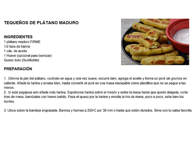 Tequeños de plátano maduro