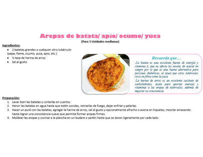 Arepas de batata / apio / ocumo / yuca