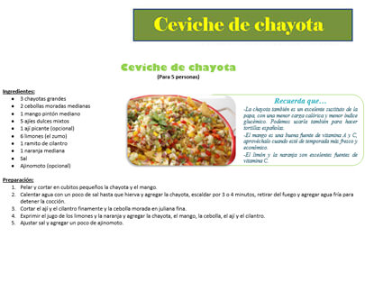 Ceviche de chayota