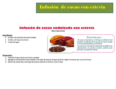 Infusión de cacao con estevia